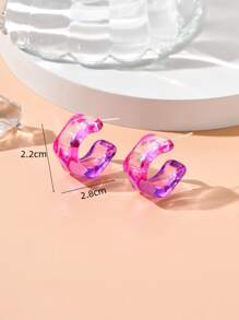Hoa tai Ombre Cuff Hoop - Màu Hồng Tươi - Xem 3
