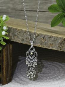 TopHanqi 3pcs/Set Rhinestone Decor Earrings Jewelry Set - Antique Silver - View 5