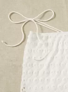 SHEIN ICON Ring Linked Tie Backless Halter Top & Skirt