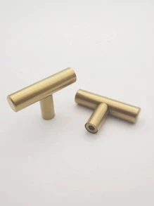 Golden Stainless Steel T-Shaped Single Hole Cabinet Handle Wardrobe Drawer Pull - Gold - View 2