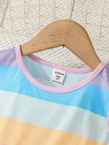 Toddler Girls Colourblock Contrast Binding Dress - Multicolor - View 4