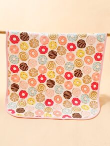1pc Donut Pattern Baby Mattress Pad - Multicolor - View 1