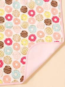 1pc Donut Pattern Baby Mattress Pad - Multicolor - View 4