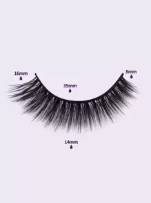 MAANGE 1 cặp lông mi giả dày & 1 cọ chải mi & 1 túi đựng Lông mi giả, Lông mi giả, Lông mi giả - màu đen - Xem 3