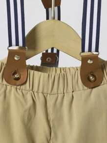 Boys Striped Bow Front Shirt & Suspender Trousers - Multicolor - View 8