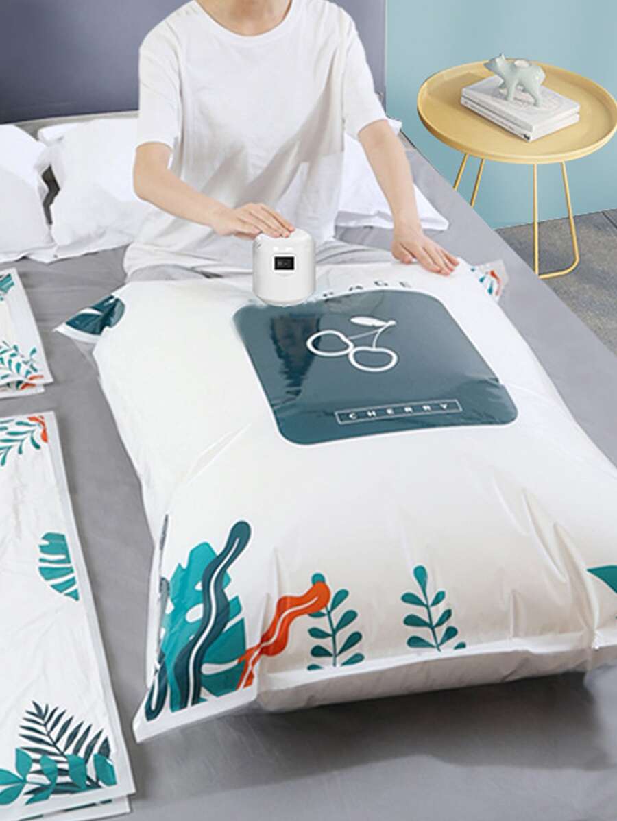 3 件装叶子印花空气真空袋，大号 PE 衣物收纳袋，适用于家庭装饰、装饰、节日装饰、房间装饰、家居装饰、卧室装饰、连衣裙、裤子、鞋子、牛仔裤、靴子、裙子、卧室、收纳袋、收纳袋、家居收纳、女式白色 T 恤、女式黑色裤子、女士冬装、连衣裙、女士冬装、优雅女装、女士白衬衫、长袖、女士白色连体裤、女士春季连衣裙、女士春季服装、春季、春季服装、极简主义、夏季上衣 - 白色 - 查看 1