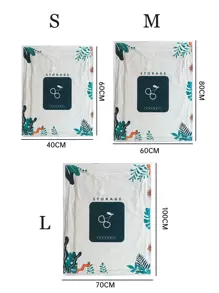 3 件装叶子印花空气真空袋，大号 PE 衣物收纳袋，适用于家庭装饰、装饰、节日装饰、房间装饰、家居装饰、卧室装饰、连衣裙、裤子、鞋子、牛仔裤、靴子、裙子、卧室、收纳袋、收纳袋、家居收纳、女式白色 T 恤、女式黑色裤子、女士冬装、连衣裙、女士冬装、优雅女装、女士白衬衫、长袖、女士白色连体裤、女士春季连衣裙、女士春季服装、春季、春季服装、极简主义、夏季上衣 - 白色 - 查看 3