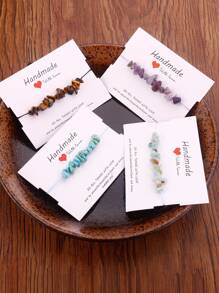 4pcs Stone Decor Bracelet - Multicolor - View 1