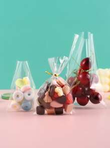 100 peças Sacos de Doces Claros com Abertura Superior Plana, Sacos de Embalagem de Biscoitos, Sacos de Plástico OPP para Doces, Festas de Casamento, Pirulitos, Pequenos Presentes, Suprimentos Escolares, Sacos para Alimentos, Caixa para Alimentos, Adequados para Doces, Chocolates, Biscoitos, etc. - Transparente - Visão 1