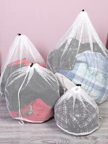 1 túi giặt lưới thô có dây rút dùng cho đồ lót, áo ngực, đồ mỏng manh, bảo quản quần áo khi giặt máy, váy, quần tây, giày dép, quần jean, ủng, chân váy, áo len, đồ lót, vớ, quần áo, phụ kiện thiết yếu cho gia đình và vệ sinh nhà cửa. - trắng - Xem 1