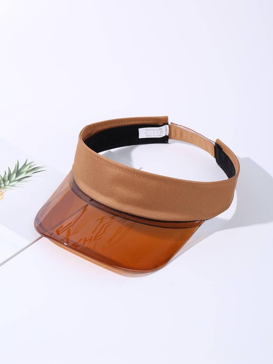 1pc Women Transparent Boho Visor Hat For Summer - Brown - View 1