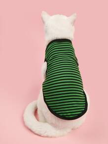 1 pieza Tank de mascota con estampado de rayas - Multicolor - Ver 2