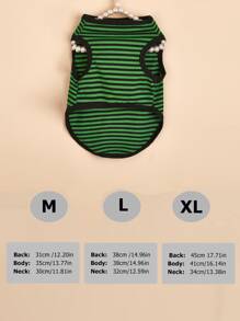 1 pieza Tank de mascota con estampado de rayas - Multicolor - Ver 3