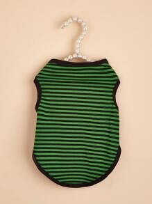 1 pieza Tank de mascota con estampado de rayas - Multicolor - Ver 5