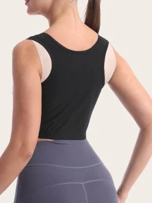 运动户外防滑 PU 聚氨酯胸托塑身衣腰部训练紧身胸衣 - 黑色 - 查看 4