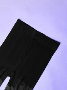 ROMWE Anime Star Decor Tights - Black - View 6