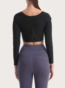 1 Pieza Corsé Reductor De Cintura Elástico Sólido De Modelado Deportivo - Plateado - Ver 6