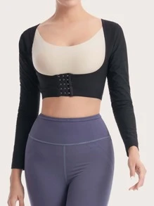 1 Pieza Corsé Reductor De Cintura Elástico Sólido De Modelado Deportivo - Plateado - Ver 7