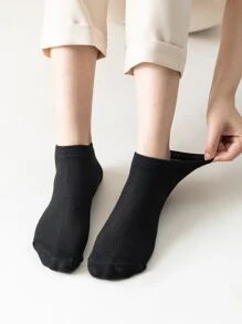 5pairs Men Solid Ankle Socks - Black - View 2