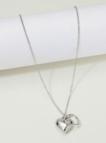 Vòng cổ mặt dây chuyền trái tim - Bạc - Xem 1