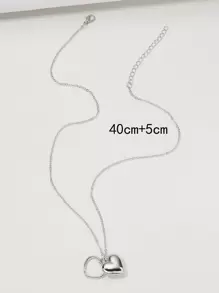 Vòng cổ mặt dây chuyền trái tim - Bạc - Xem 3