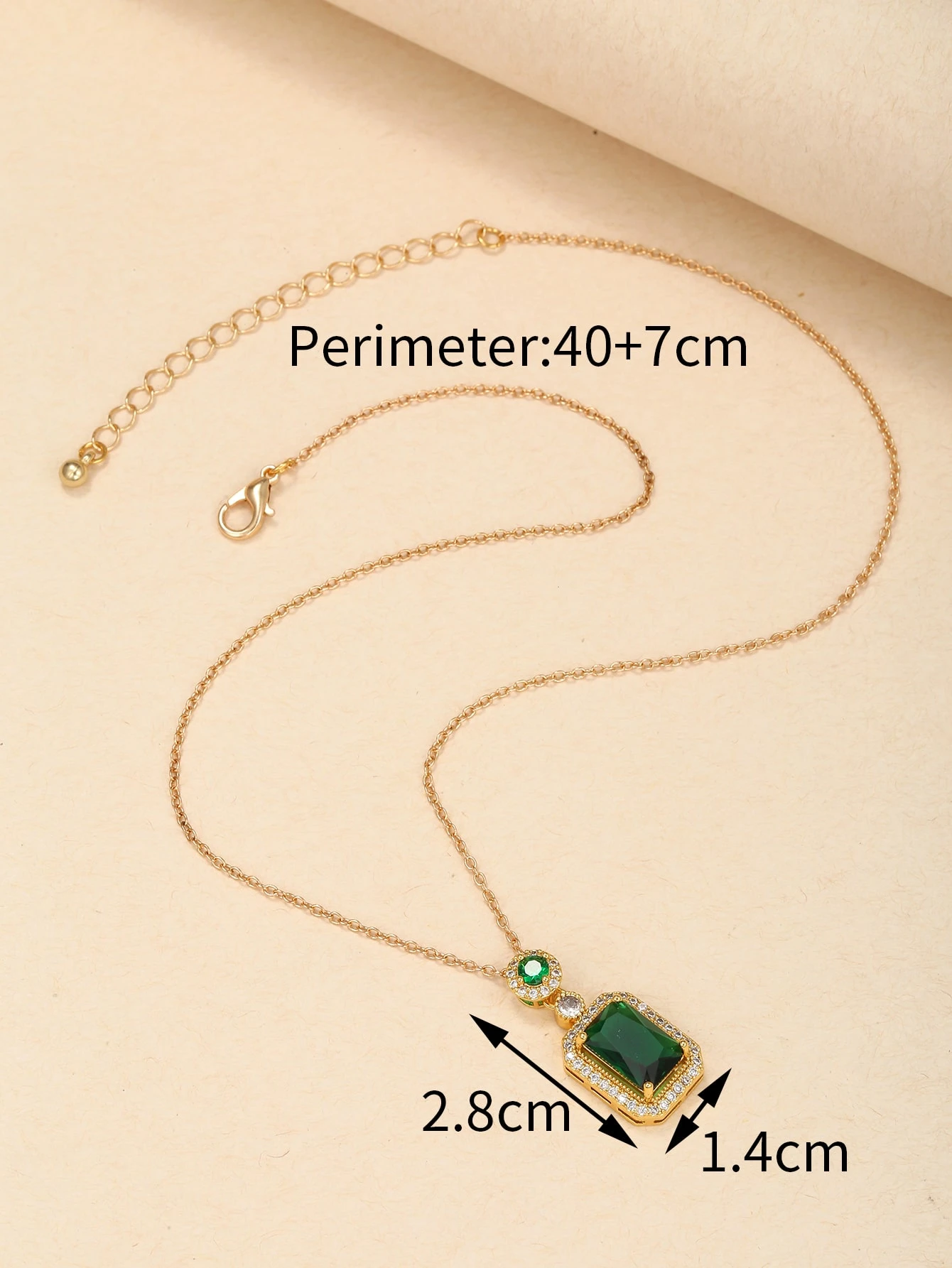 Cubic Zirconia Geometric Pendant Necklace