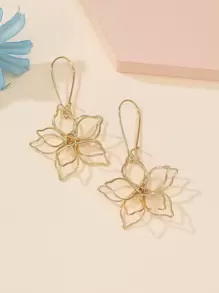 Flower Drop Earrings - Yellow Gold - View 1