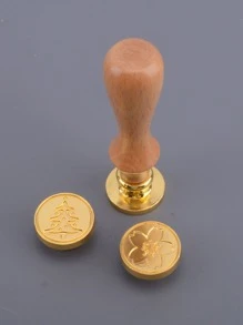 聖誕蠟印章套裝6入组密封蠟印章頭和1入组木柄密封印章套件 - 彩色 - 查看 4