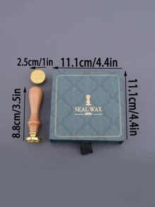 聖誕蠟印章套裝6入组密封蠟印章頭和1入组木柄密封印章套件 - 彩色 - 查看 2