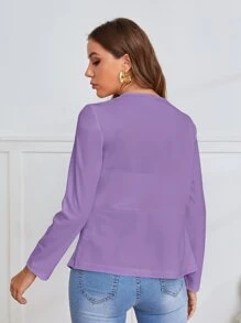 SHEIN Clasi Blazer Femenino De Moda Clásica Color Púrpura Violeta Para Uso Diario En Primavera - Morado Violeta - Ver 2