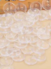 1cm/1.2cm/1.5cm/2cm, 50pcs/Pack Two Eyes Transparent Sewing Buttons, Backing Buttons For Wool Coats, Suits, Cashmere Coats, Anti-Breakdown Transparent Buttons