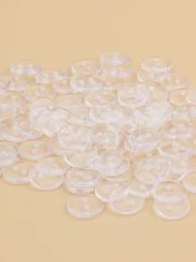 1cm/1.2cm/1.5cm/2cm, 50pcs/Pack Two Eyes Transparent Sewing Buttons, Backing Buttons For Wool Coats, Suits, Cashmere Coats, Anti-Breakdown Transparent Buttons
