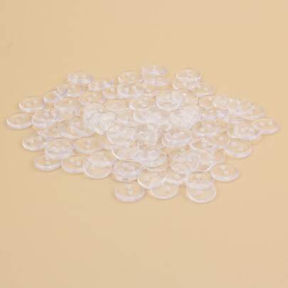 1cm/1.2cm/1.5cm/2cm, 50pcs/Pack Two Eyes Transparent Sewing Buttons, Backing Buttons For Coats, Suits, Cashmere Coats, Anti-Breakdown Transparent Buttons