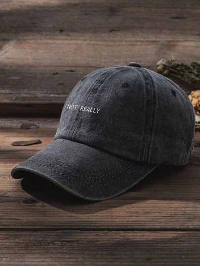 1頂不太真實刺繡洗水棉棒球帽防曬帽，適用於戶外運動、日常穿著和通勤休閒