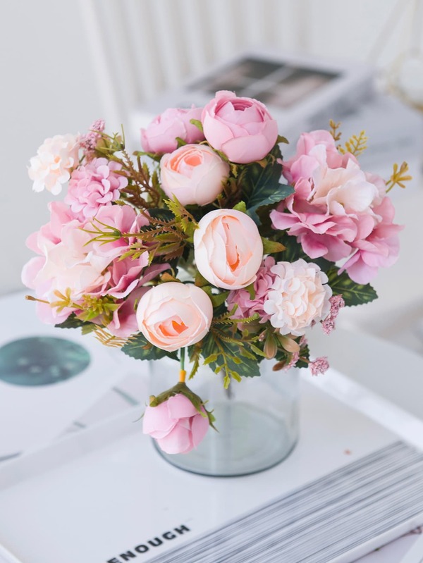 1pc Artificial Flower Bouquet, Fake Flower For DIY Wedding Bouquets