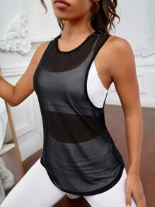 Easithlete Áo Tees & Tanks  Thể thao Nữ Lộ Lưng Hội Chữ thập cắt màu trơn - màu đen - Xem 1