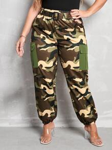 Mulvari Pantalones cargo con estampado de camuflaje con bolsillo lateral con solapa - Multicolor - Ver 6