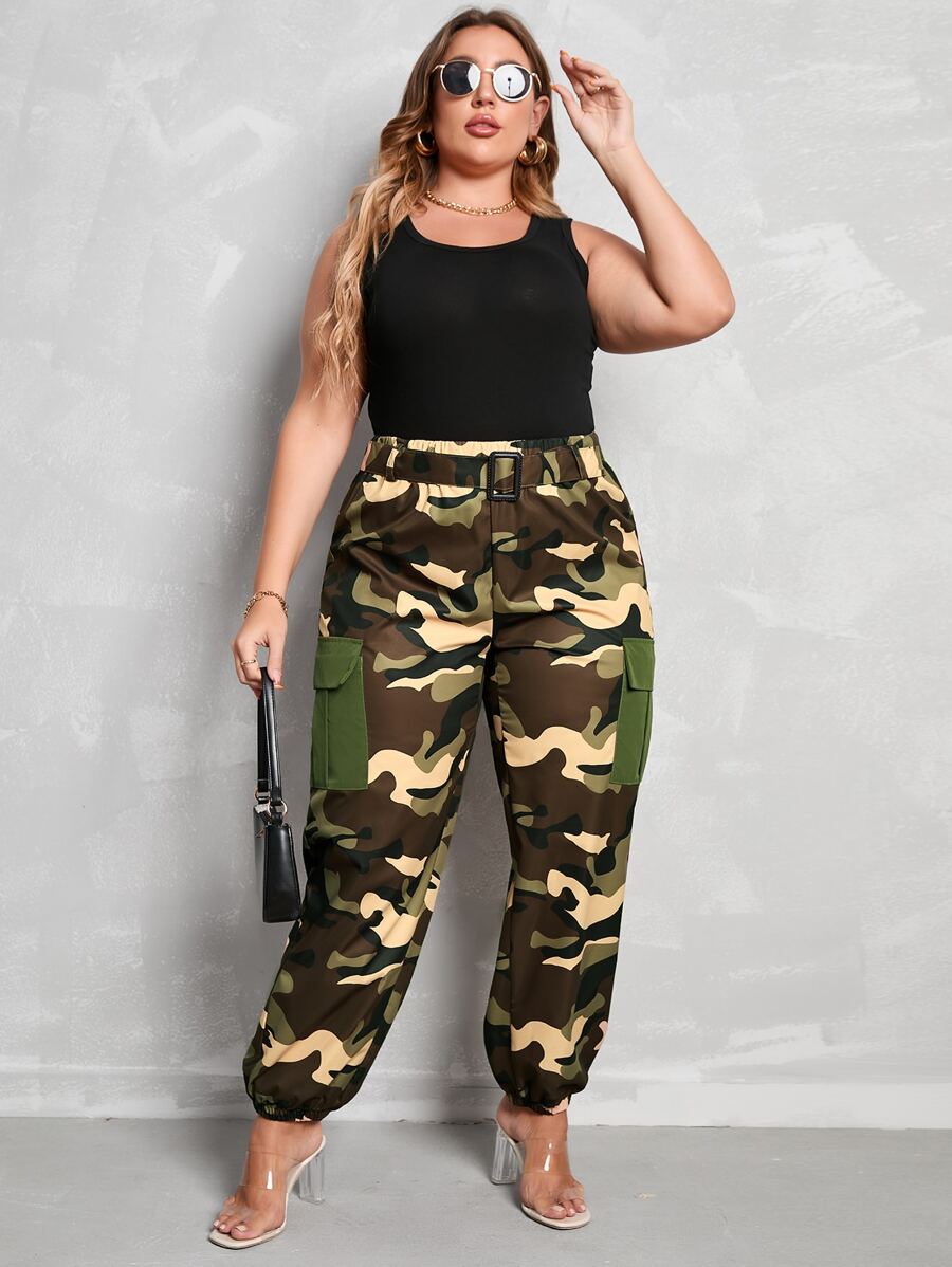 Mulvari Pantalones cargo con estampado de camuflaje con bolsillo lateral con solapa - Multicolor - Ver 1