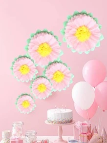 1pc Flower Shaped Tissue Pom Pom - Multicolor - View 1