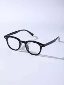 1pc Plastic Round Women Clear Glasses For Daily Life Watch TV Play Games Office Reading Accessories