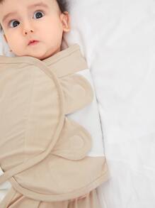 Plain Baby Swaddling Blanket - Khaki - View 3