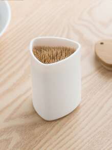 1pc Bamboo Toothpick Holder, Nordic Bamboo Toothpick Holder Dispenser For Desk