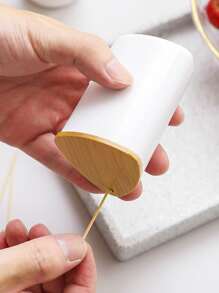 1pc Bamboo Toothpick Holder, Nordic Bamboo Toothpick Holder Dispenser For Desk