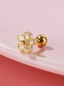 1 pieza Pendiente de botón con diseño de flor de strass, regalo para San Valentín, mamá, madre, Día de la Madre - Amarillo Oro - Ver 1