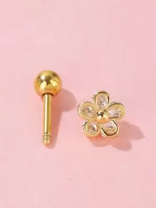 1 pieza Pendiente de botón con diseño de flor de strass, regalo para San Valentín, mamá, madre, Día de la Madre - Amarillo Oro - Ver 2