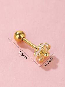 1 pieza Pendiente de botón con diseño de flor de strass, regalo para San Valentín, mamá, madre, Día de la Madre - Amarillo Oro - Ver 3