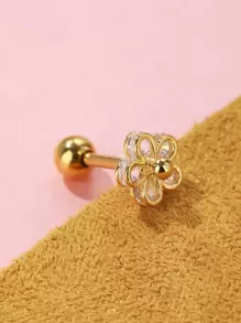 1 pieza Pendiente de botón con diseño de flor de strass, regalo para San Valentín, mamá, madre, Día de la Madre - Amarillo Oro - Ver 4