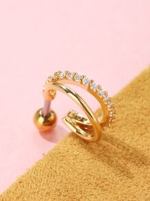 1 pieza Arete con diseño de diamante de imitación - Amarillo Oro - Ver 4