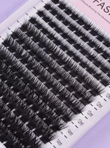 1box/12pcs/144pairs New Style Natural Fibers Extra Long Cluster False Eyelashes For Party, Makeup, Masquerade Lash Clusters, Eyelash Clusters, Individual Eyelashes, Lashes, Fake Lashes - Black - View 9
