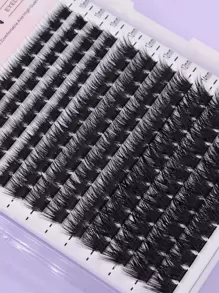 1box/12pcs/144pairs New Style Natural Fibers Extra Long Cluster False Eyelashes For Party, Makeup, Masquerade Lash Clusters, Eyelash Clusters, Individual Eyelashes, Lashes, Fake Lashes - Black - View 10